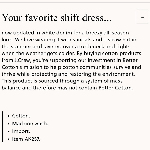 White Denim J Crew Shift Dress - Picture 2 of 6